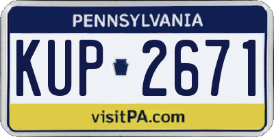 PA license plate KUP2671