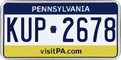 PA license plate KUP2678