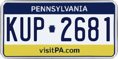 PA license plate KUP2681