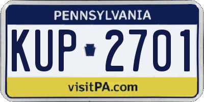 PA license plate KUP2701