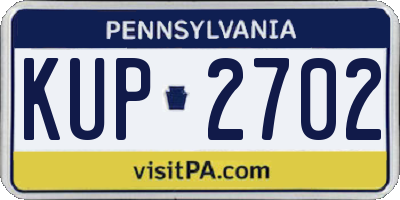 PA license plate KUP2702