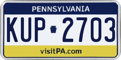 PA license plate KUP2703