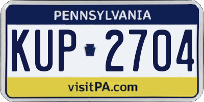 PA license plate KUP2704