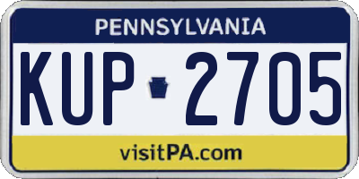 PA license plate KUP2705