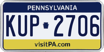 PA license plate KUP2706