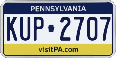 PA license plate KUP2707