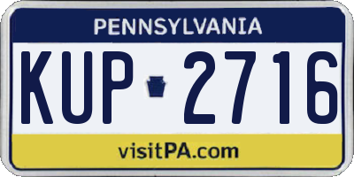 PA license plate KUP2716