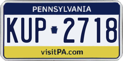PA license plate KUP2718