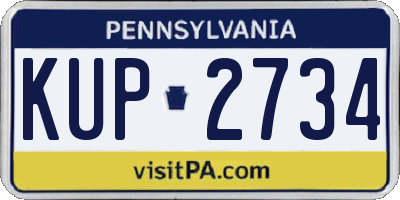 PA license plate KUP2734