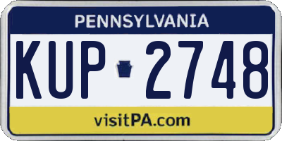 PA license plate KUP2748