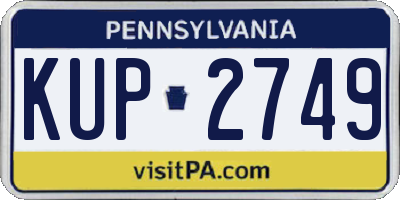 PA license plate KUP2749