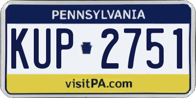PA license plate KUP2751
