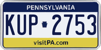 PA license plate KUP2753