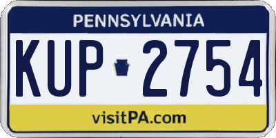 PA license plate KUP2754