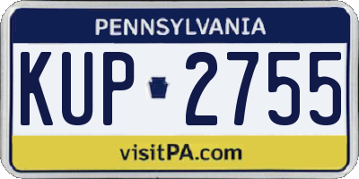 PA license plate KUP2755