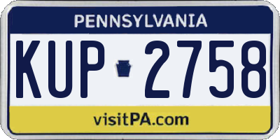 PA license plate KUP2758