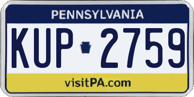 PA license plate KUP2759