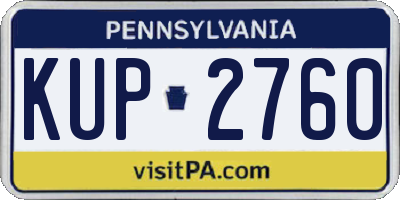 PA license plate KUP2760