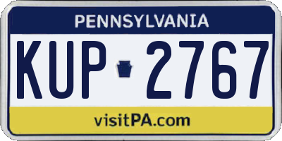 PA license plate KUP2767