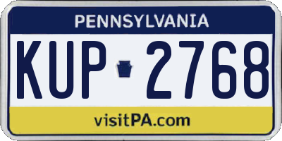 PA license plate KUP2768