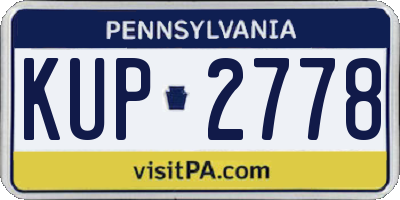 PA license plate KUP2778