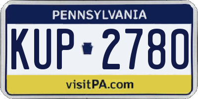 PA license plate KUP2780