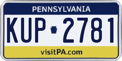 PA license plate KUP2781