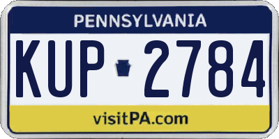 PA license plate KUP2784