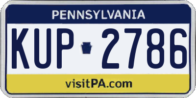 PA license plate KUP2786