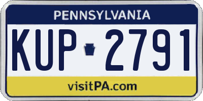PA license plate KUP2791