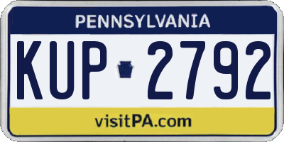 PA license plate KUP2792