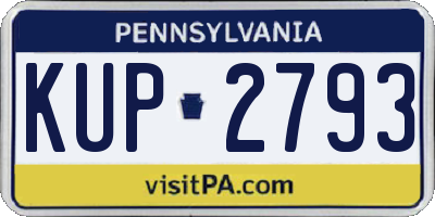 PA license plate KUP2793