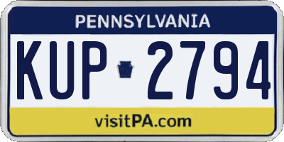 PA license plate KUP2794