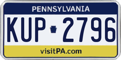 PA license plate KUP2796