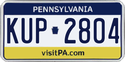 PA license plate KUP2804