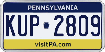 PA license plate KUP2809