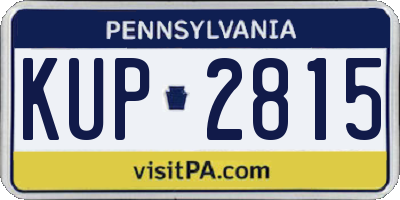 PA license plate KUP2815