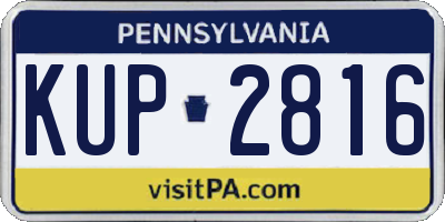 PA license plate KUP2816