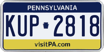 PA license plate KUP2818