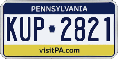 PA license plate KUP2821
