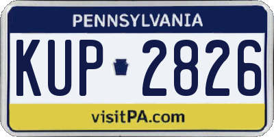 PA license plate KUP2826