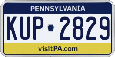PA license plate KUP2829