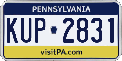 PA license plate KUP2831