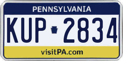 PA license plate KUP2834