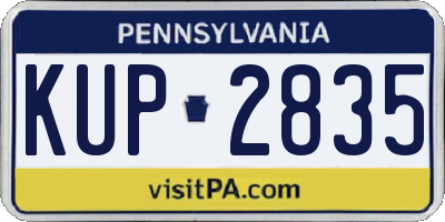 PA license plate KUP2835