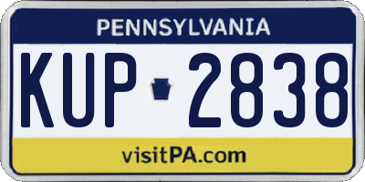 PA license plate KUP2838