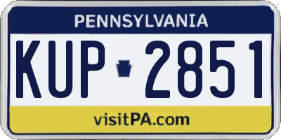 PA license plate KUP2851