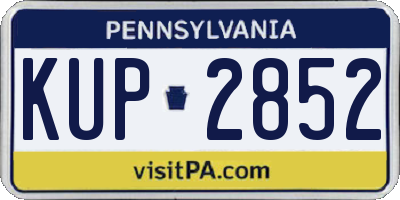 PA license plate KUP2852