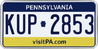 PA license plate KUP2853