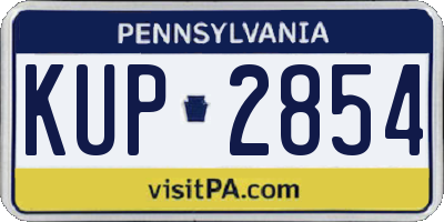 PA license plate KUP2854